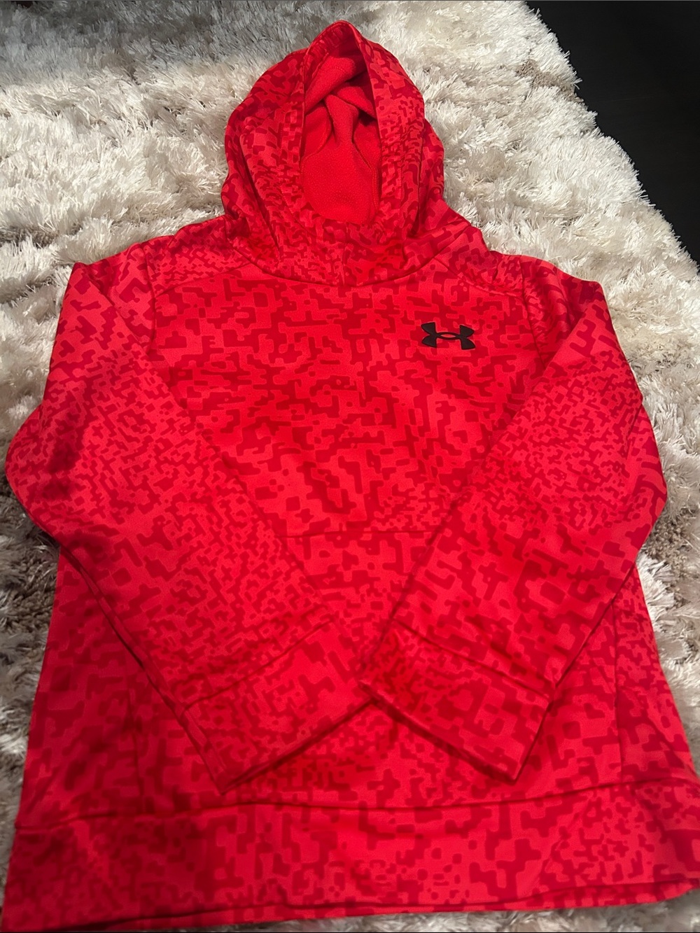 Under Armour Red Pixel Camo Hooded Performance Pullover